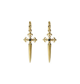 Sword earrings gold