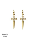 Sword earrings gold