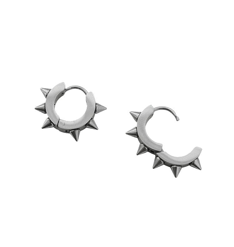 tag mini earrings silver