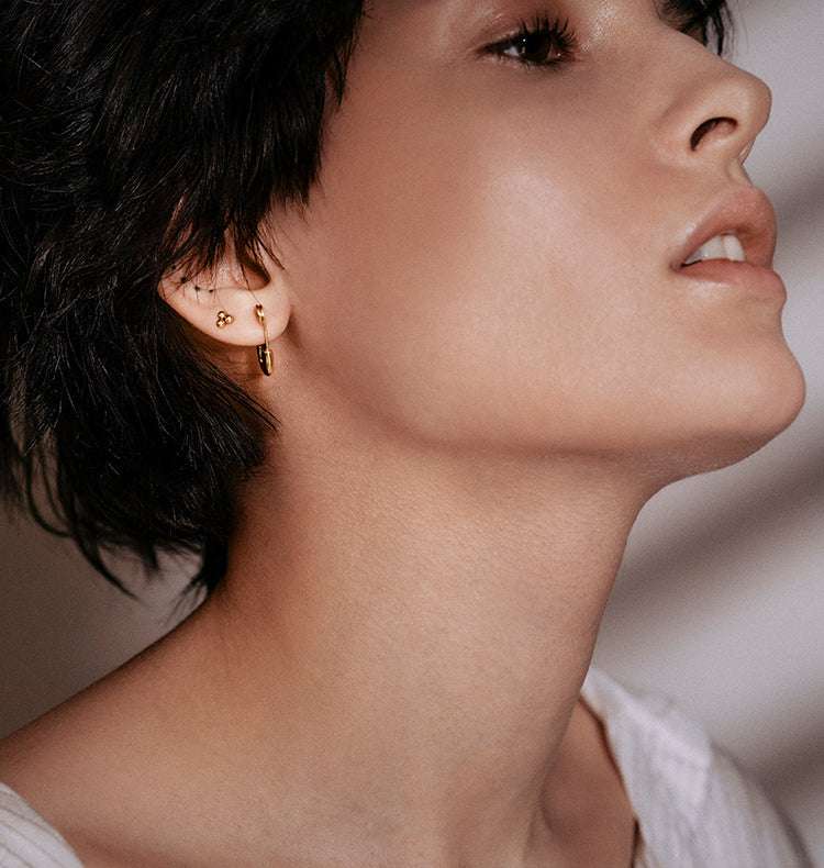 Trilling stud single earring gold