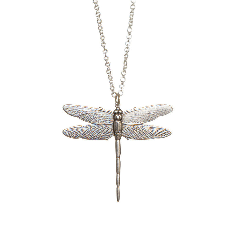 Dragonfly necklace silver