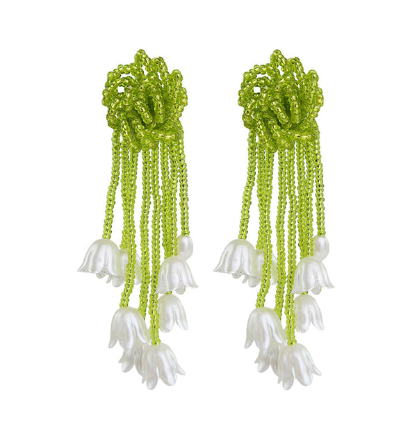 tulip earrings green