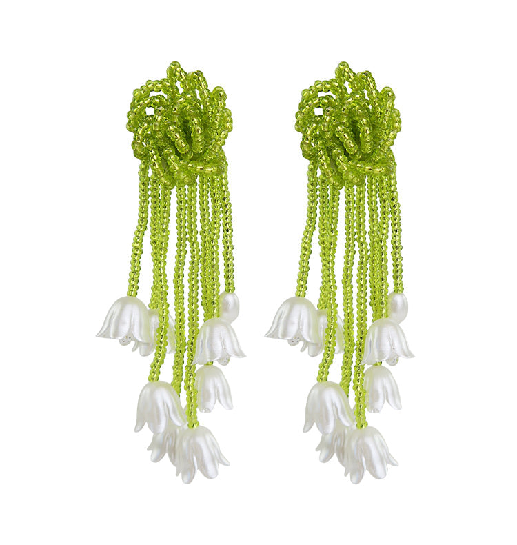 tulip earrings green
