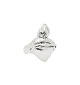 Burning heart ring silver