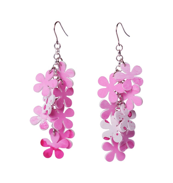 watercolor earrings flowers pink
