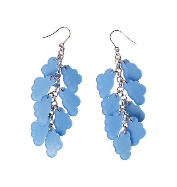 watercolor earrings clouds