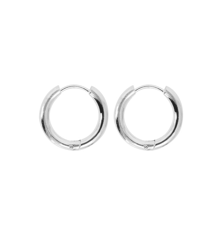 Thick silver hoops 17mm