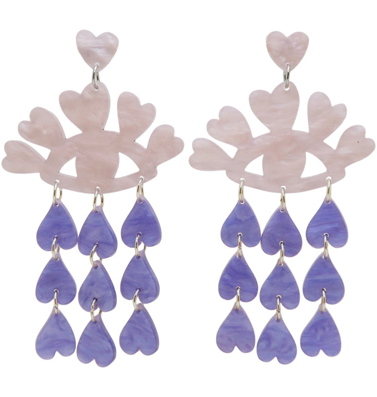 Crying out loud earrings pink purple