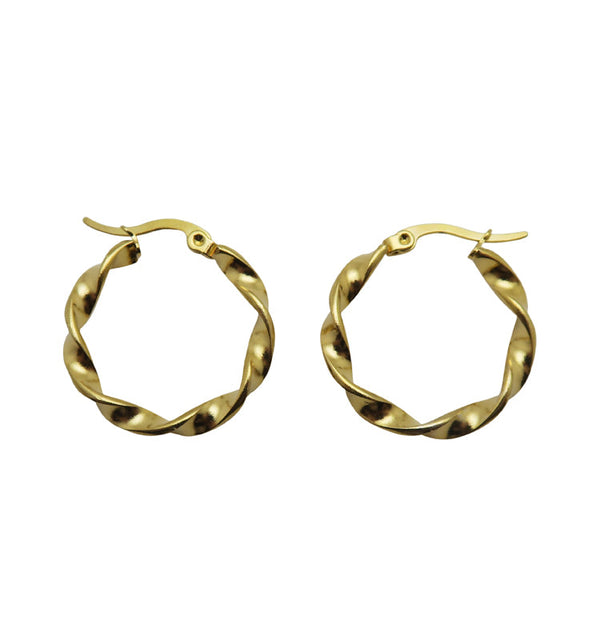 Fold earrings gold 24 mm