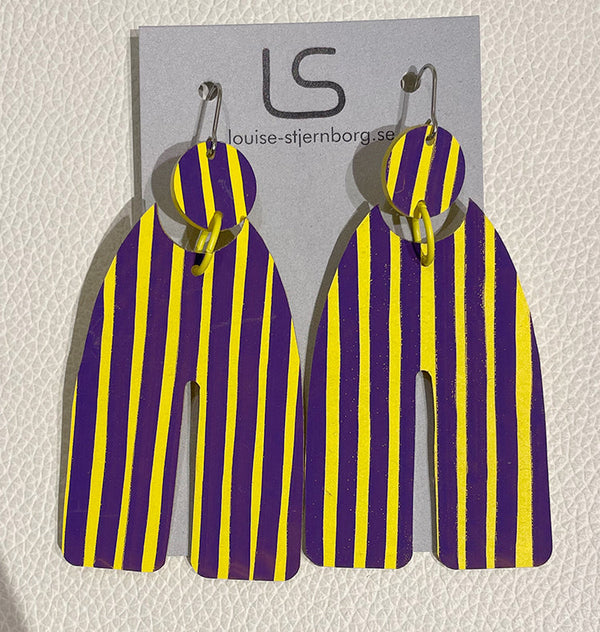 watercolors earrings purple yellow