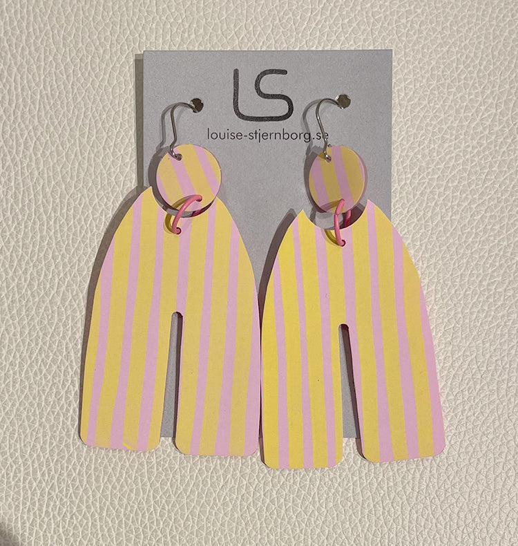 water colors earrings yellow pink