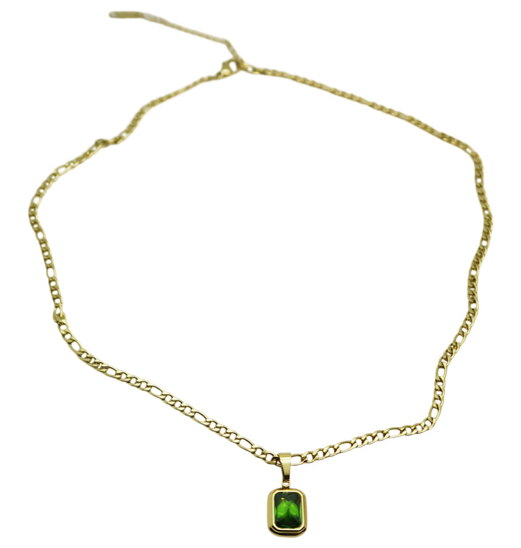 Romantik necklace gold green