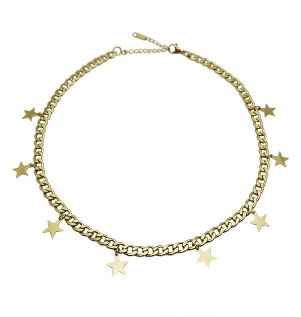 Stars necklace gold