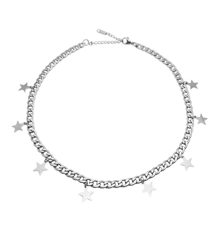 Stars necklace silver