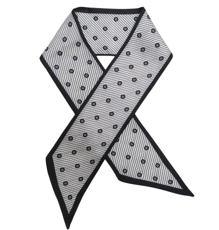 Tie scarf black white