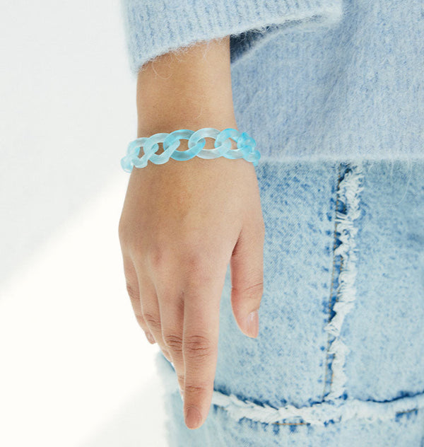 big chain bracelet blue