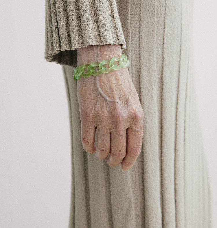 big chain bracelet green