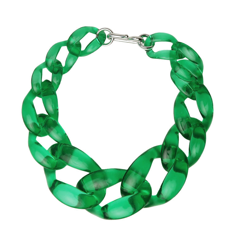 big chain necklace green