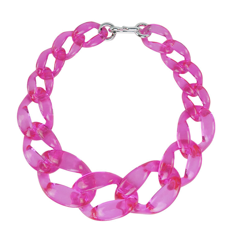 big chain necklace pink