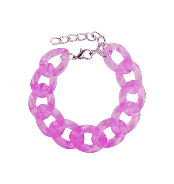 big chain bracelet pink