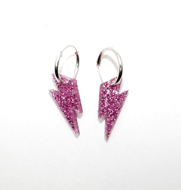blixt earrings pink glitter