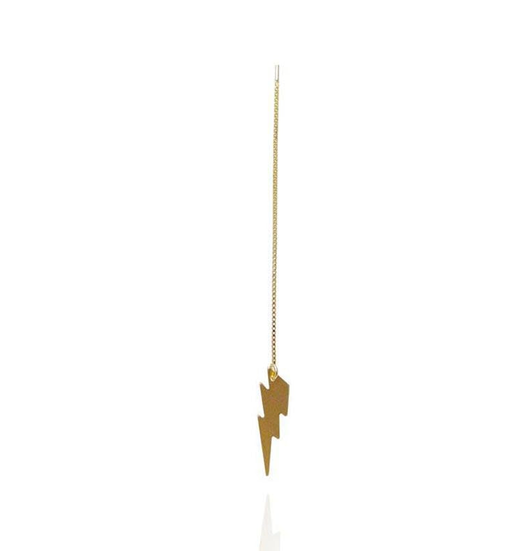 Blixt Chain single earring gold