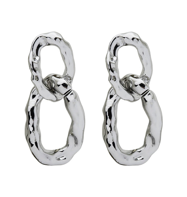 Chunky chain earring silver