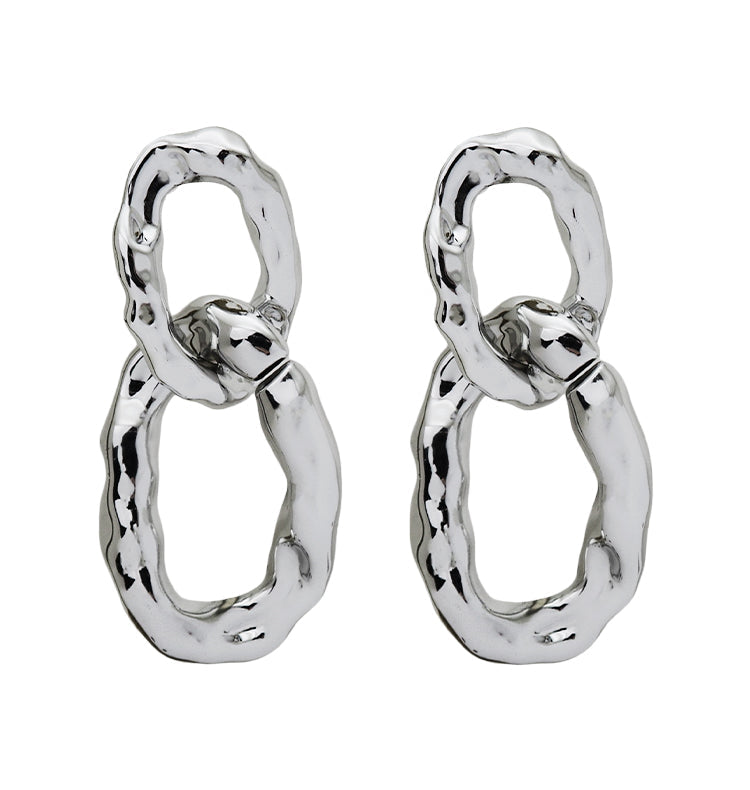 Chunky chain earring silver
