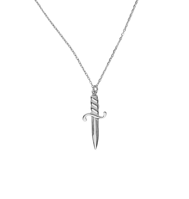 Dagger necklace silver