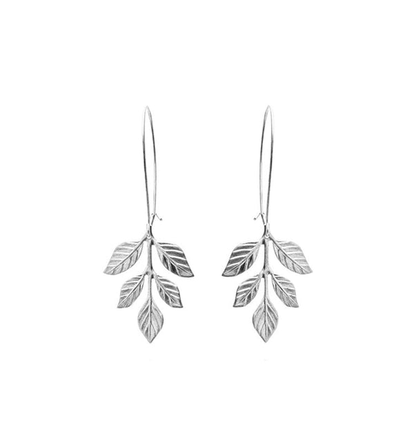 Fern earrings silver small