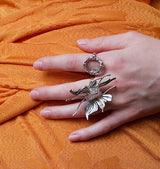 Fjäril ring silver