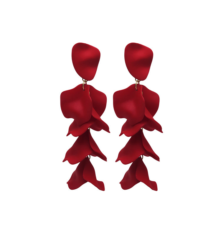 Flake earrings red