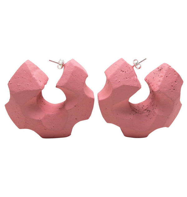Floating small earrings pink