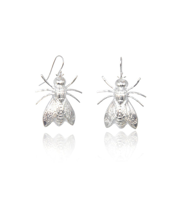 Fly earrings silver