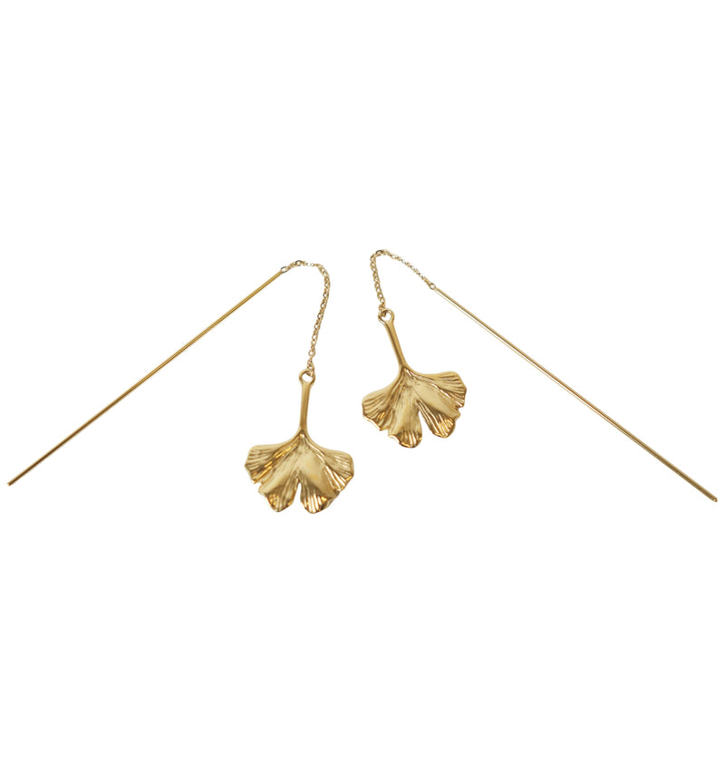 Ginko earrings chain gold