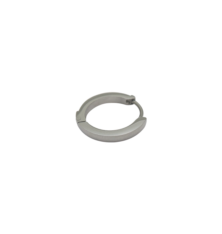 Silver hoop single earring glitter 12 mm