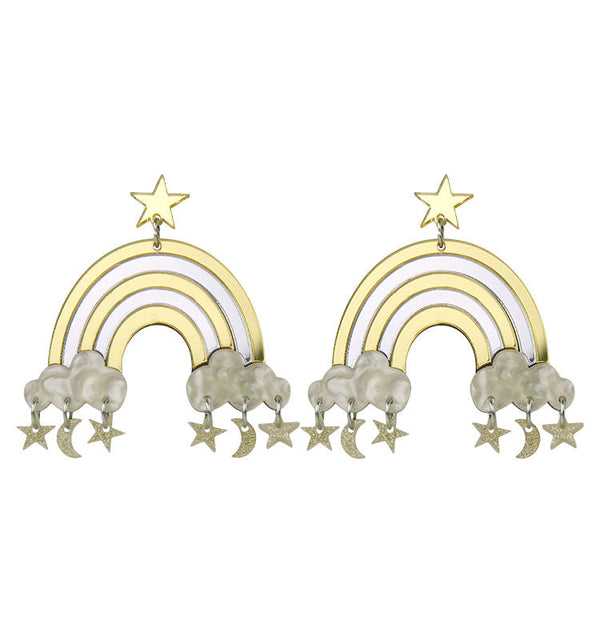 Golden night earrings