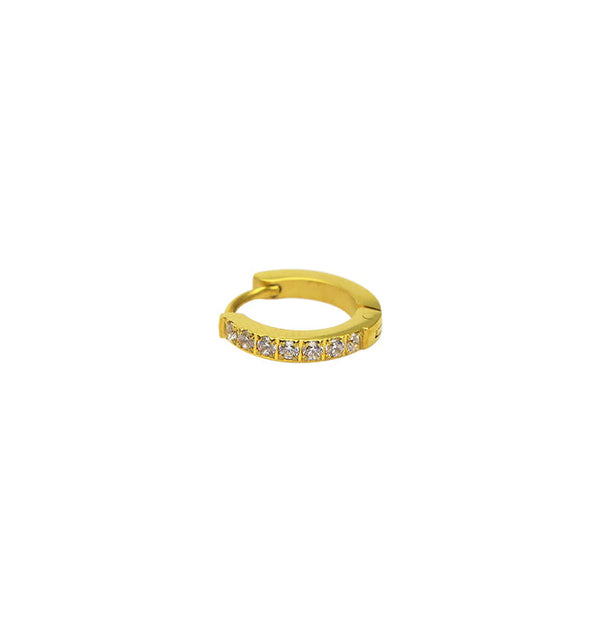 Gold hoop single earring glitter 12 mm