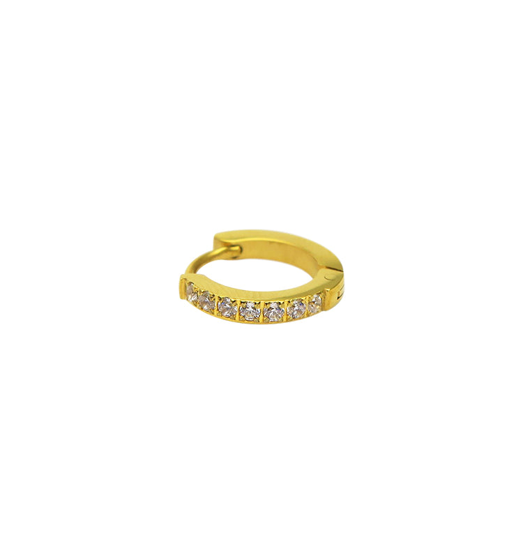 Gold hoop glitter 15 mm • single earring