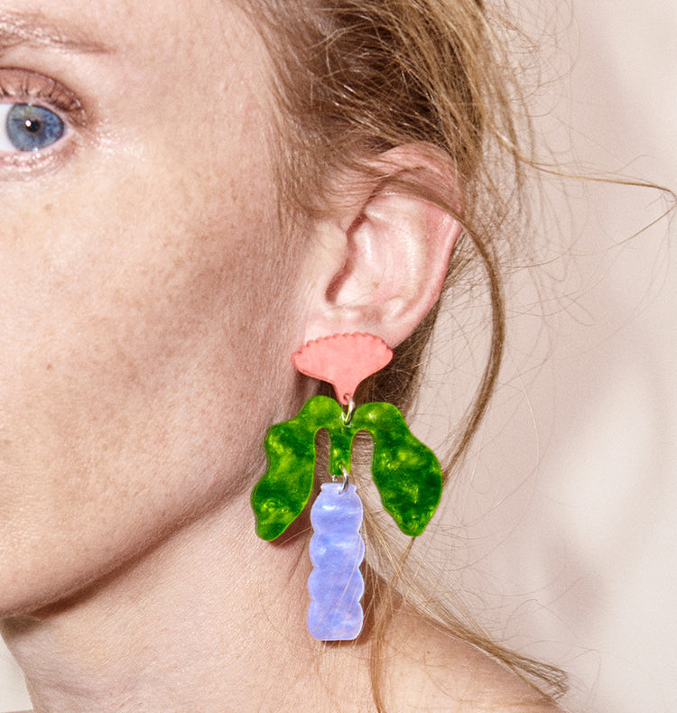 groovy blossom earrings green