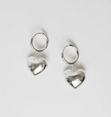 heart drop earrings silver