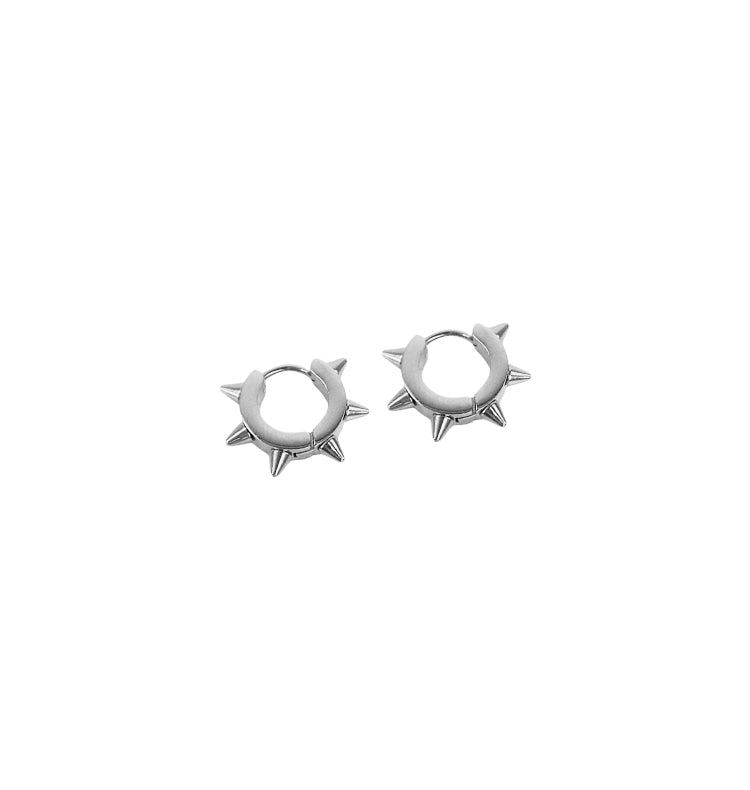 tag mini earrings silver