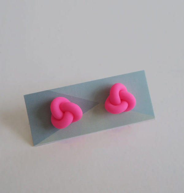 Knutar small earrings neon pink