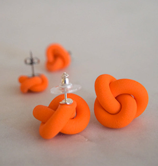 Knutar big earrings neon orange OCH FORM