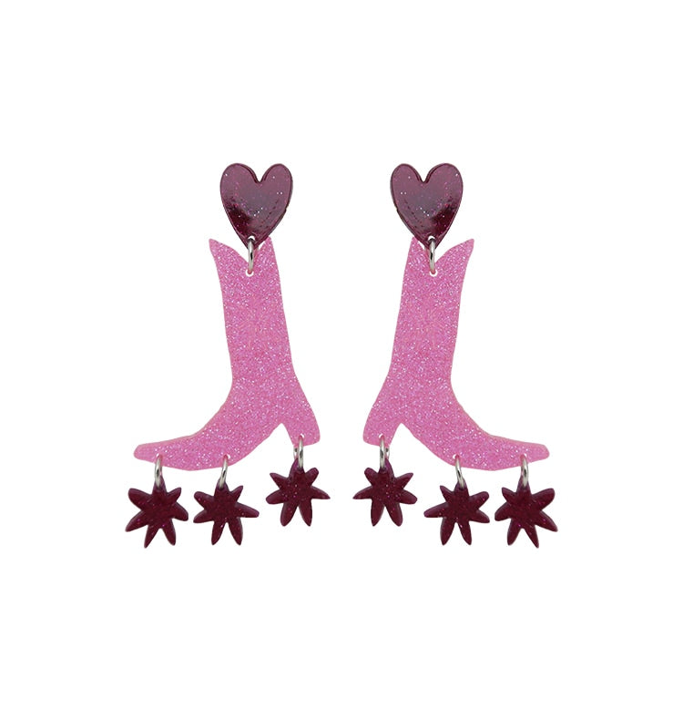 made for walking earrings pink