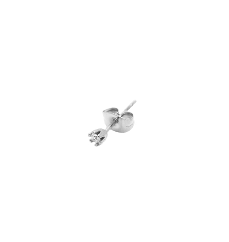 Mini sparks silver stud single earring