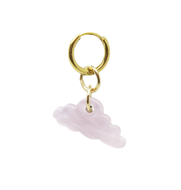 pink cloud single earring gold 
