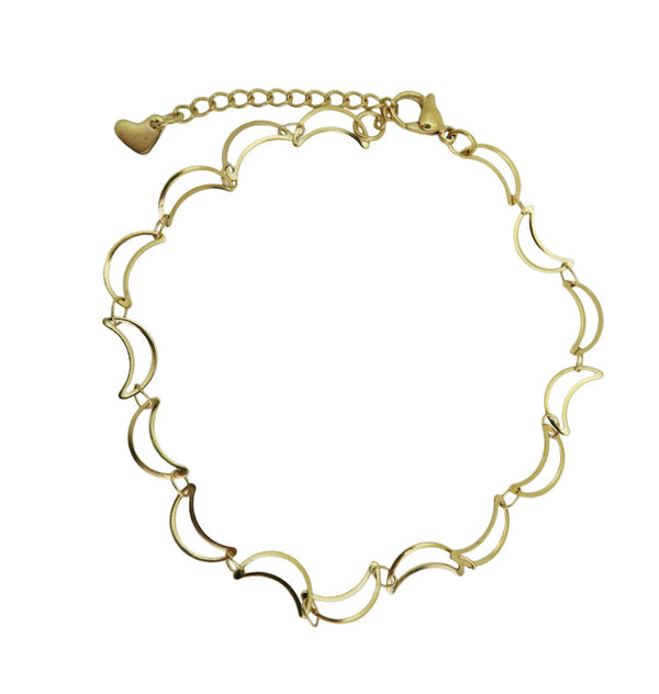 moon foot chain gold