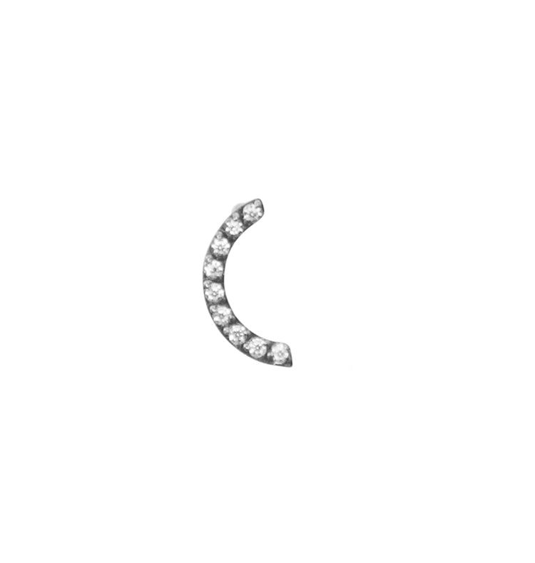 moon light silver single earring