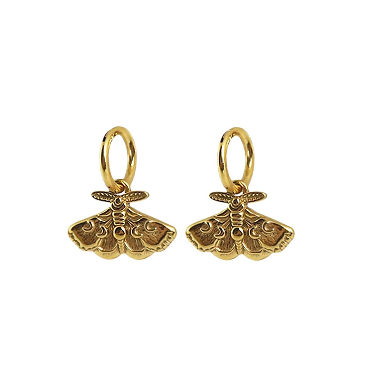 Moth earrings gold